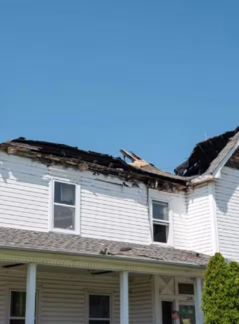 Fire damage repair in a Tampa home