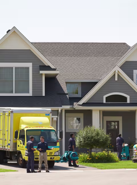 servicemaster restore vehicles parked outside of a home