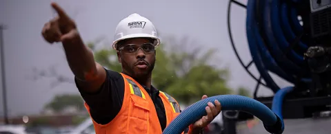 ServiceMaster employee mediating water