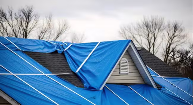 Tarping and board-up services after an OKC disaster