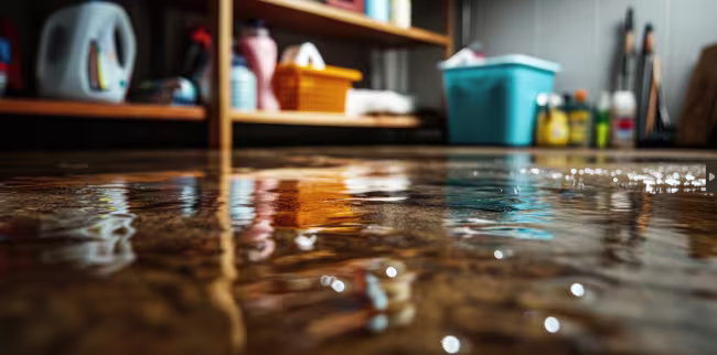 Standing water in residential basement