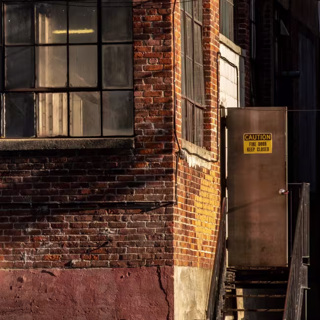 open fire door on commercial building