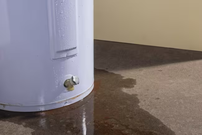 water heater leaking water onto the floor