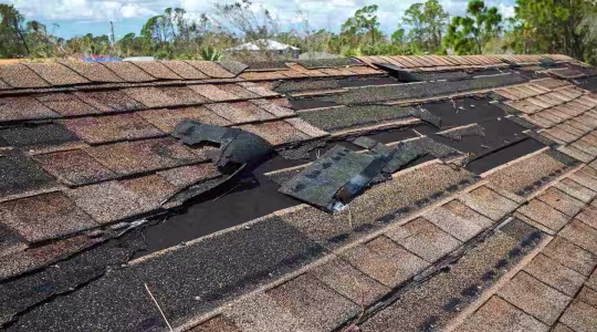 roof damaged from a storm