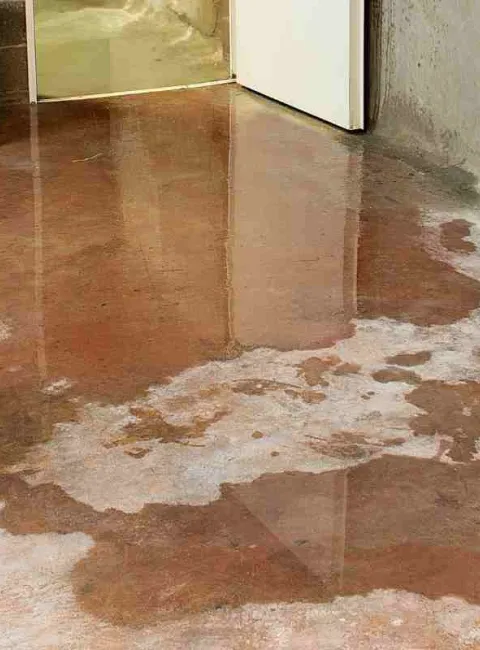 basement flooded with water