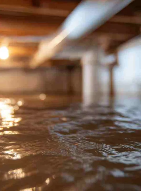 Flooded crawlspace