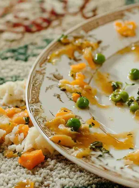 food spilled on carpeting