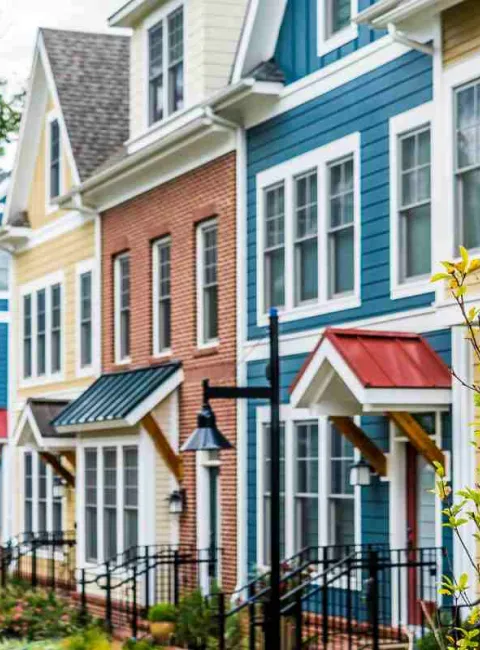 colorful row homes