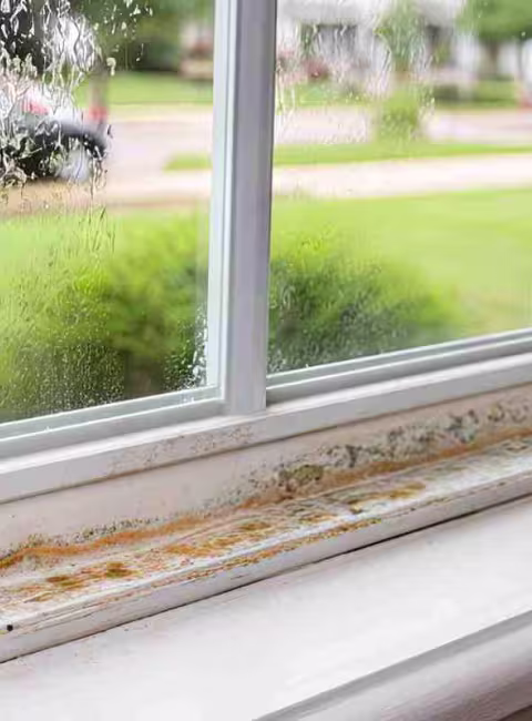 water damage on window 