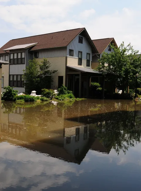 a flooded street after a heavy rainstorm in Chicagoland