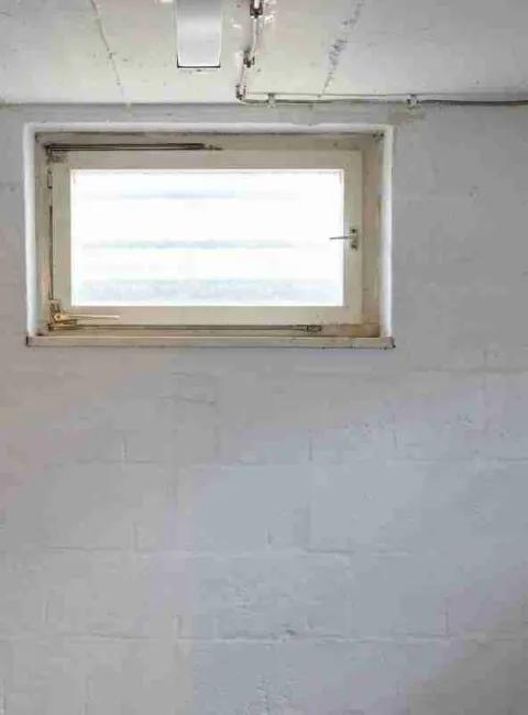 white basement wall