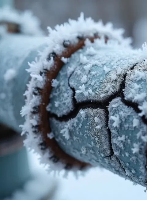 Cracked frozen pipe