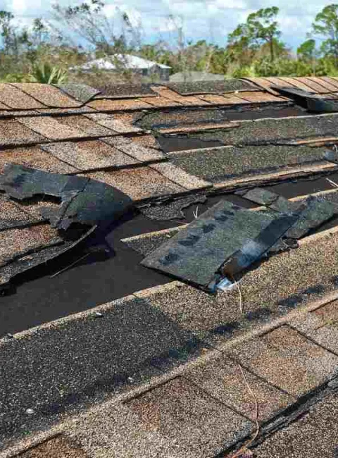 roof damaged from a storm