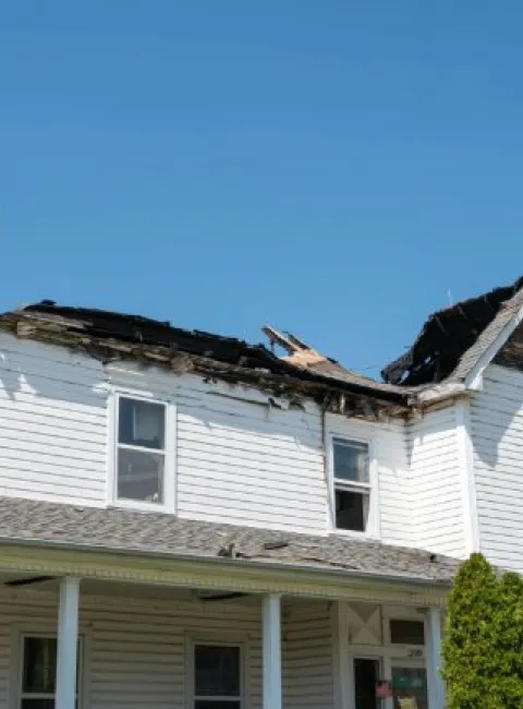 Fire damage repair in a Tampa home