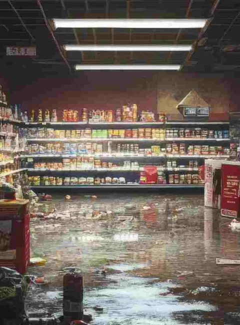 flooded grocery store