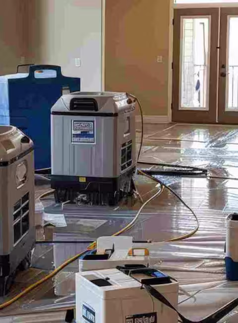 water damage in living room