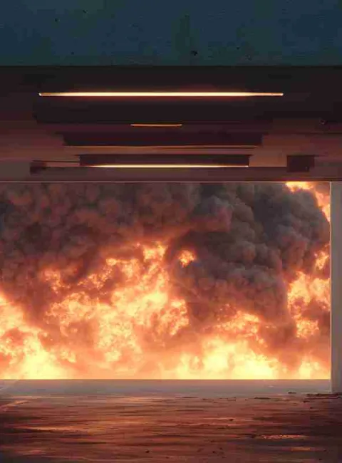 large garage fire
