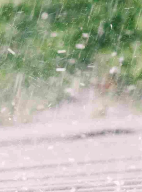 hail pounding down on a roof