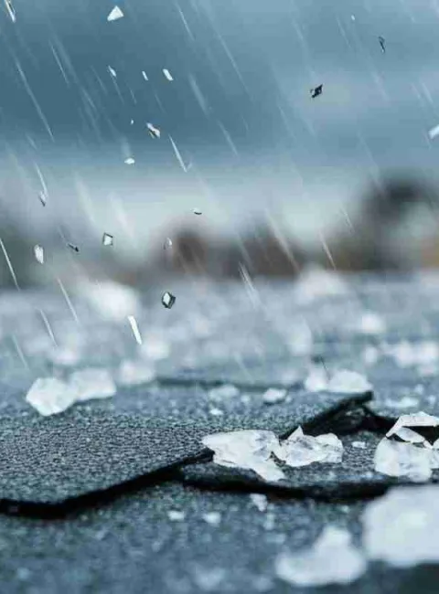 hail storm on roof in Denver