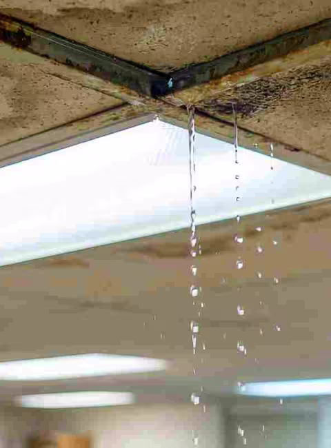 ceiling tiles leaking in a commercial building