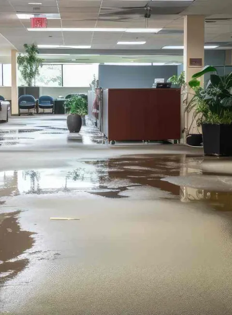 office building with water damage