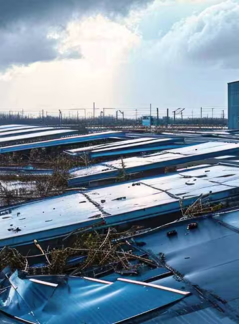 damaged commercial roof