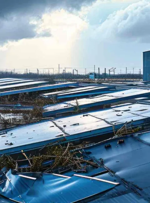 damaged commercial roof