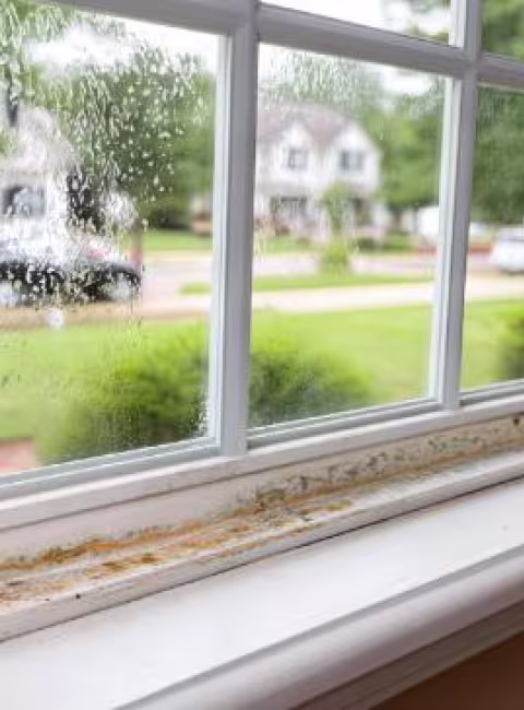 Spring mold by windowsill