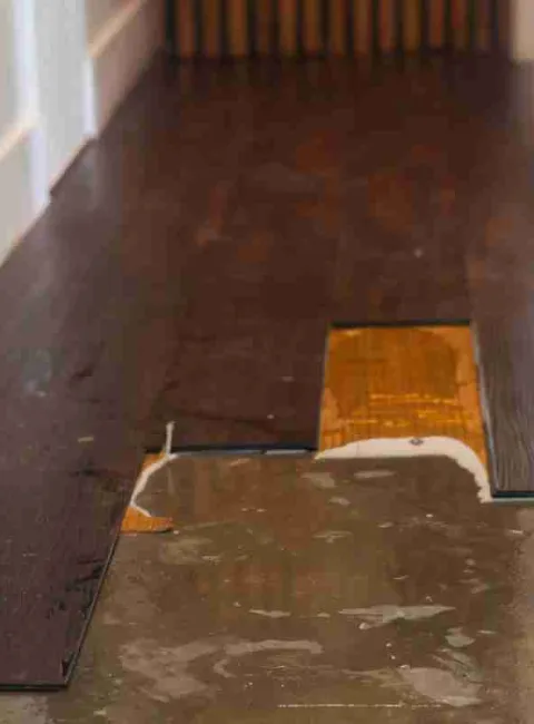 damaged wood floor in League City