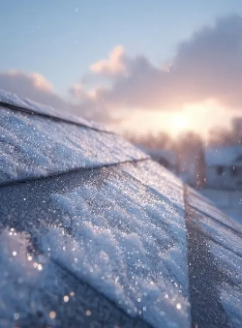Commercial roof suffering snow load stress