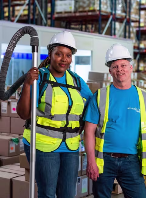 ServiceMaster Lake County techs clean a commercial space