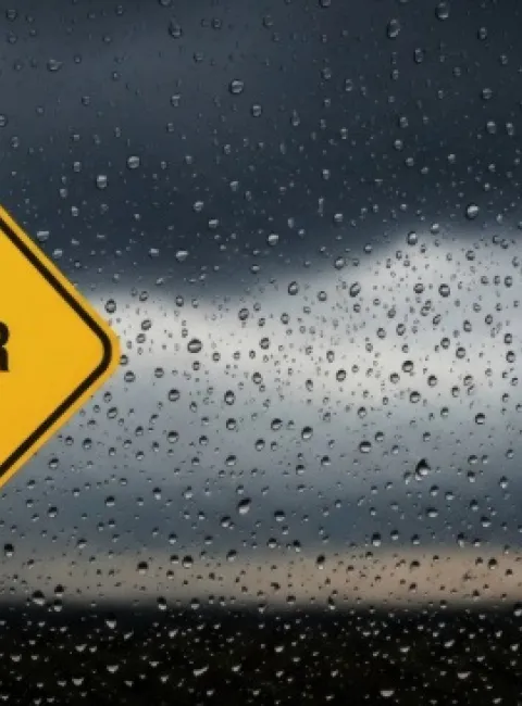 Bad weather ahead sign