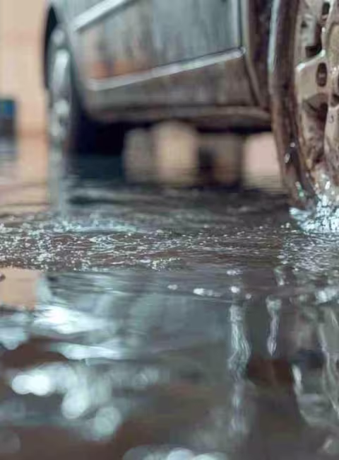 Flooded garage floor