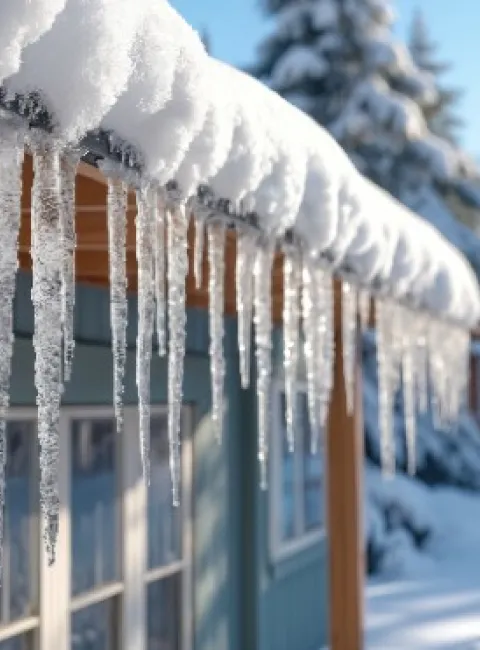Ice dams on roof