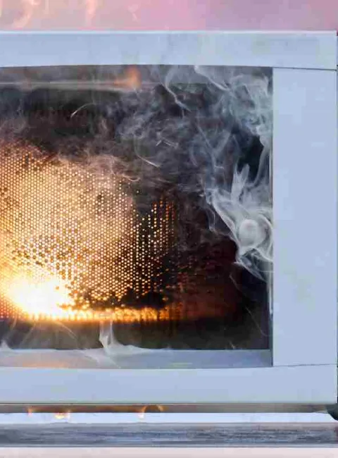 breakroom microwave on fire