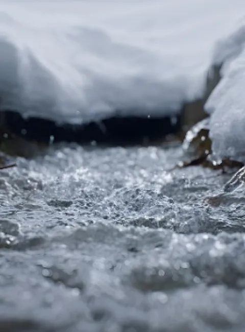 Snow runoff water damage in winter