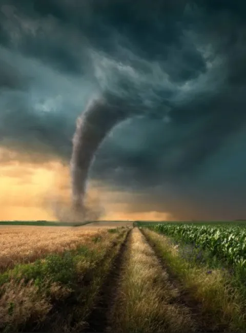 Tornado season preparation in a neighborhood