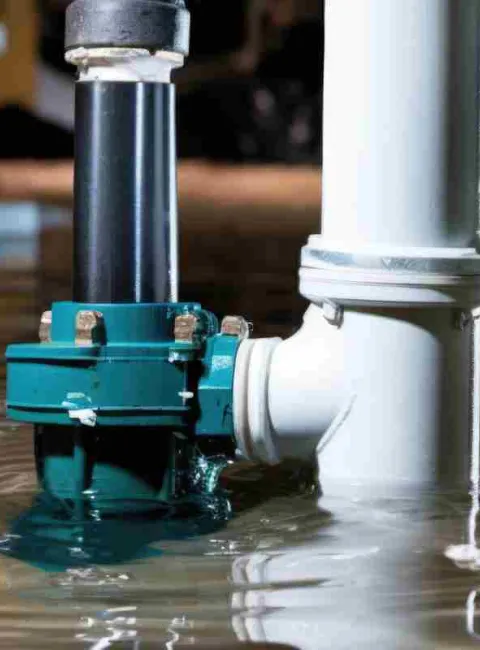 sump pump emersed in water