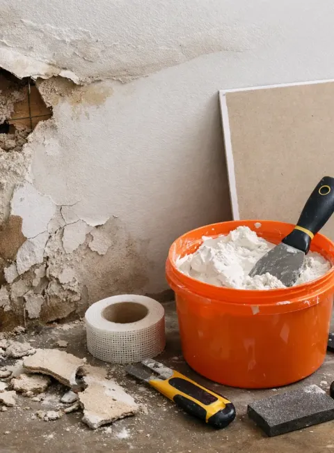water damaged drywall repair steps