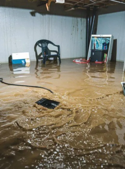 Dirty water flooding in basement