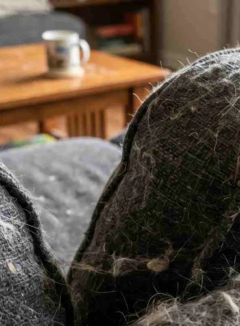 pet hair on couch