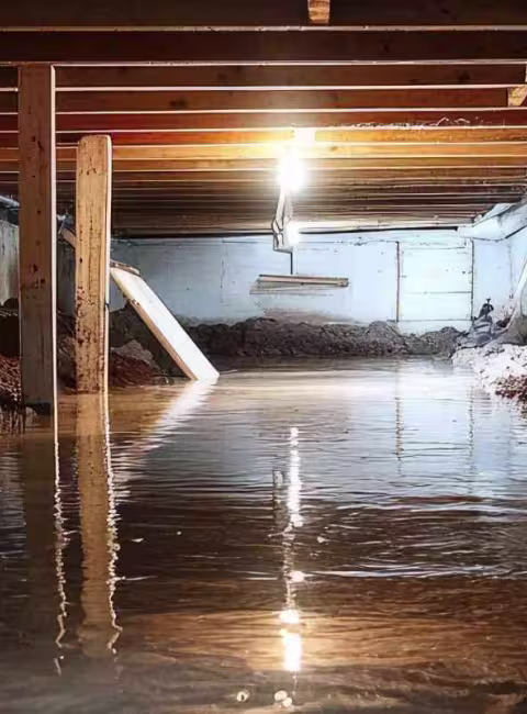 flooded crawlspace in a home