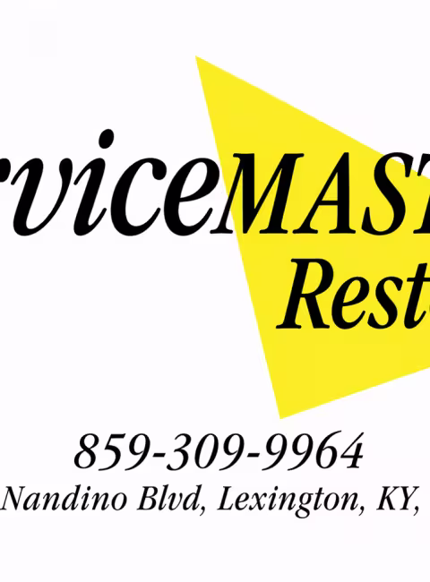ServiceMaster Fire and Water Restoration Services logo. 859-309-9964, 1034 Nandino Blvd, Lexington, KY 40511.