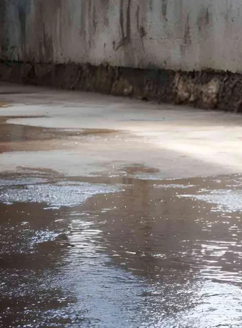 standing water on basement floor