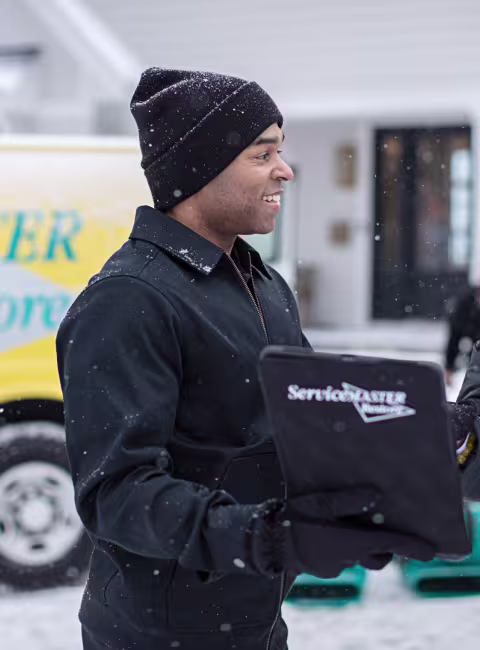 servicemaster restore responding to winter storm damage