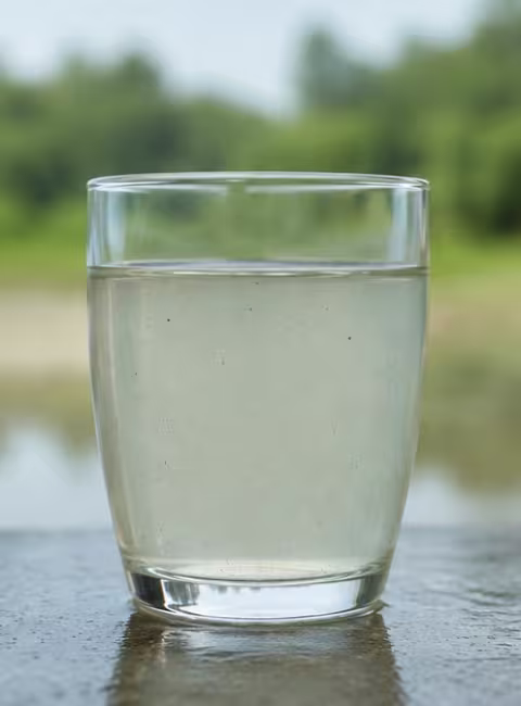 Picture of three glasses of water. Each glass represents a different category of water.  CAT 1, CAT 2, and CAT 3. 