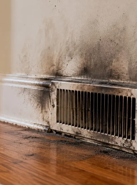 Soot Stained Vent and Wall - Furnace Puff-back