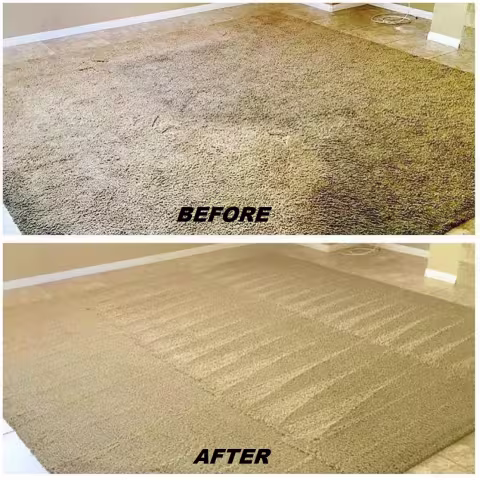 Carpet cleaning before and after cleaning of bedroom carpet