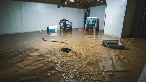 Dirty water flooding in basement
