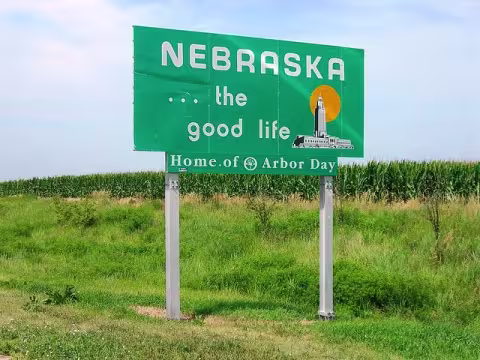 Nebraska the Good Life Road Sign